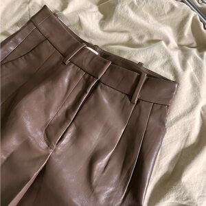 Aritzia Wilfred brown faux leather pants